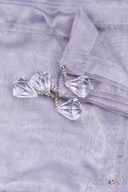 Nappe en organza - 140 x 140 cm - gris